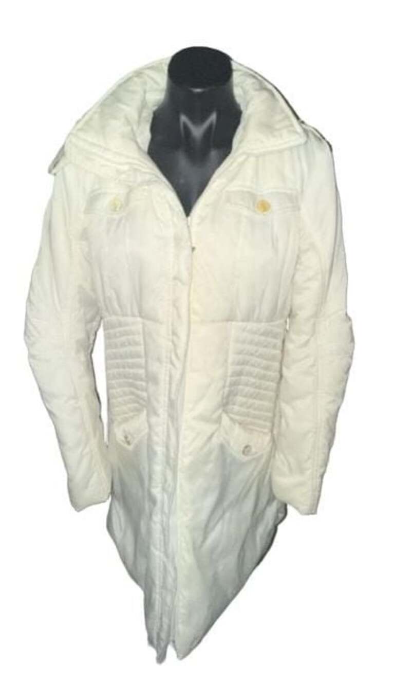 Baby Phat White Quilted Long Puffer Winter Coat Jacket XL
